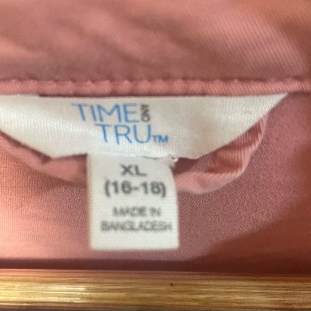 Women’s Time and Tru Adjustable Waist Pink Jacket XL 16-18 Cotton/spandex - Picture 3 of 8